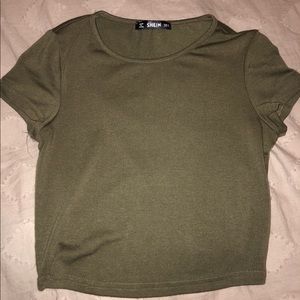 Olive green crop top